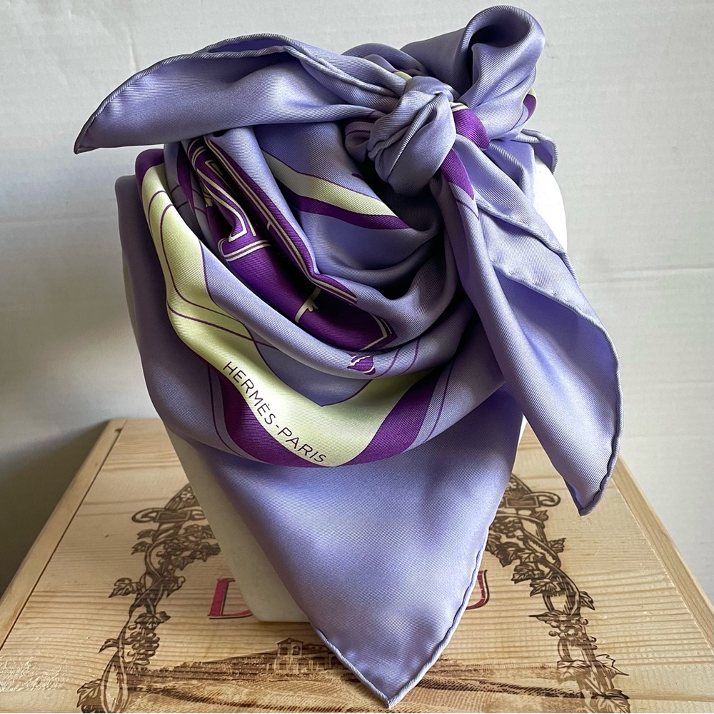 Hermès Ex Libris 90 Silk Scarf Vintage Rare - Picture 1 of 7